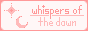 whispers of the dawn in pink, preceded by a moon and star